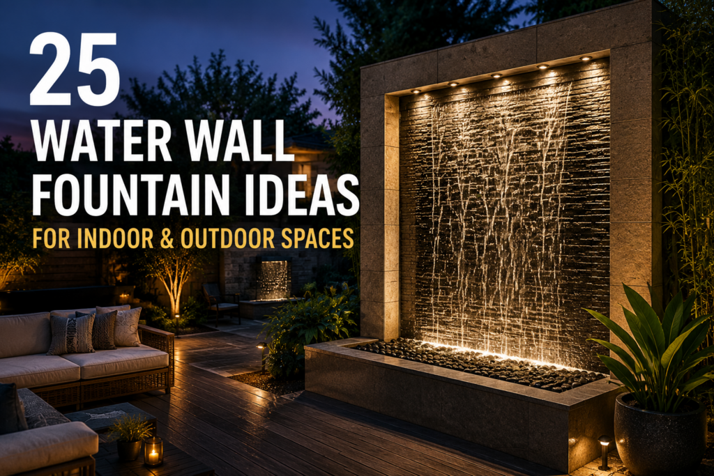 Modern water wall fountain ideas for indoor and outdoor spaces