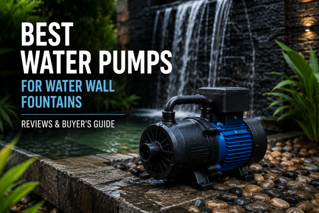 High-quality water pump system for a water wall fountain installation
